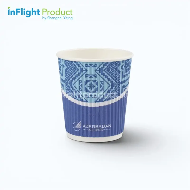 7oz-airline-ripple-wall-paper-cup-azal 7 oz custom printed ripple wall paper cup for Azerbaijan Airlines