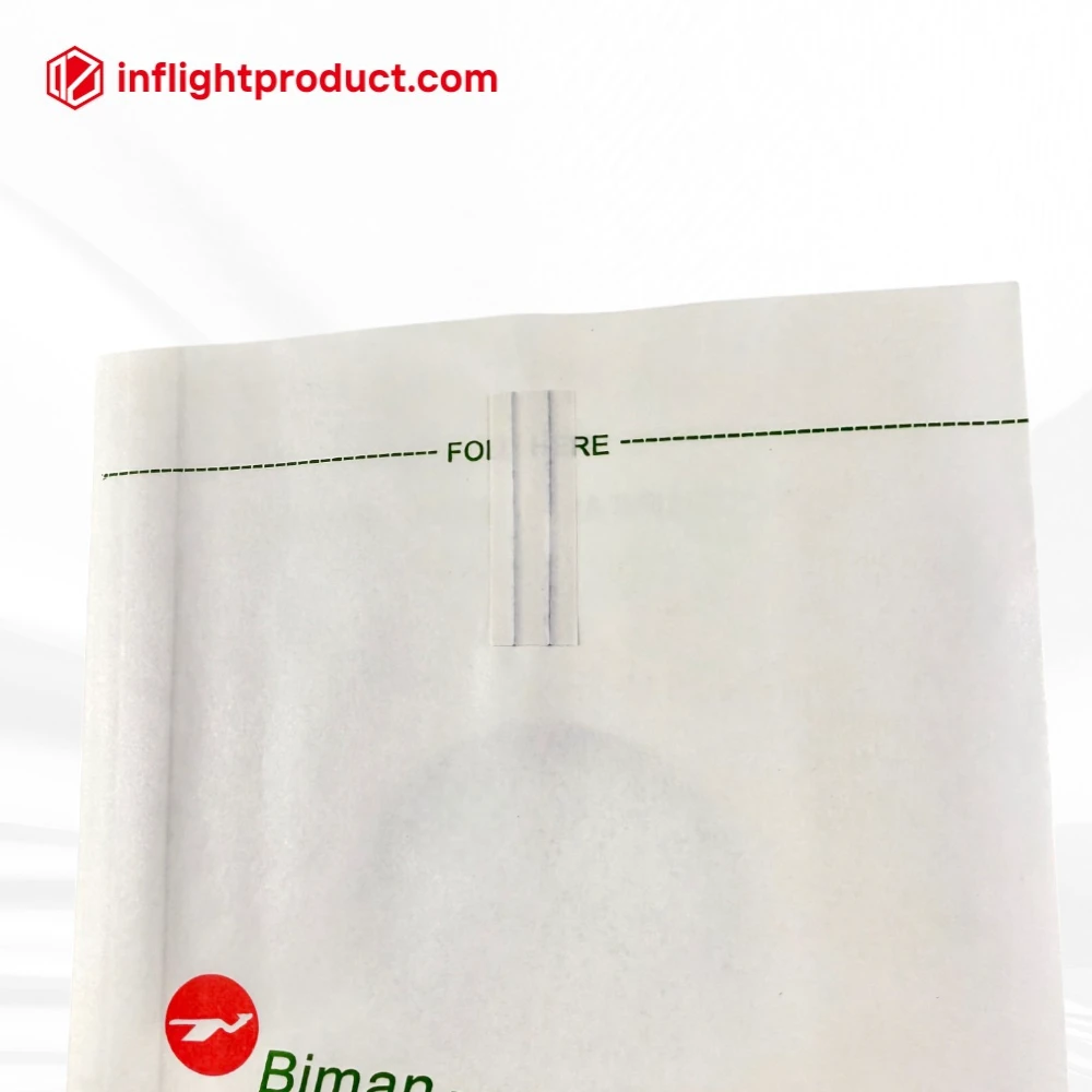Air sickness bags with wire clip at back to close the bags