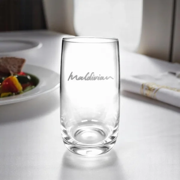 Airline business class juice glassware
