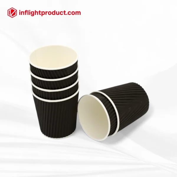 Corrugated paper cups for hot tea and coffee