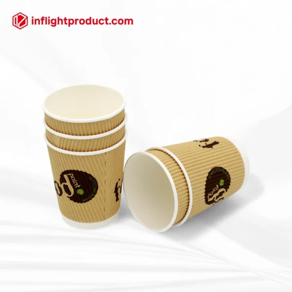 Corrugated paper cups. for hot drinks