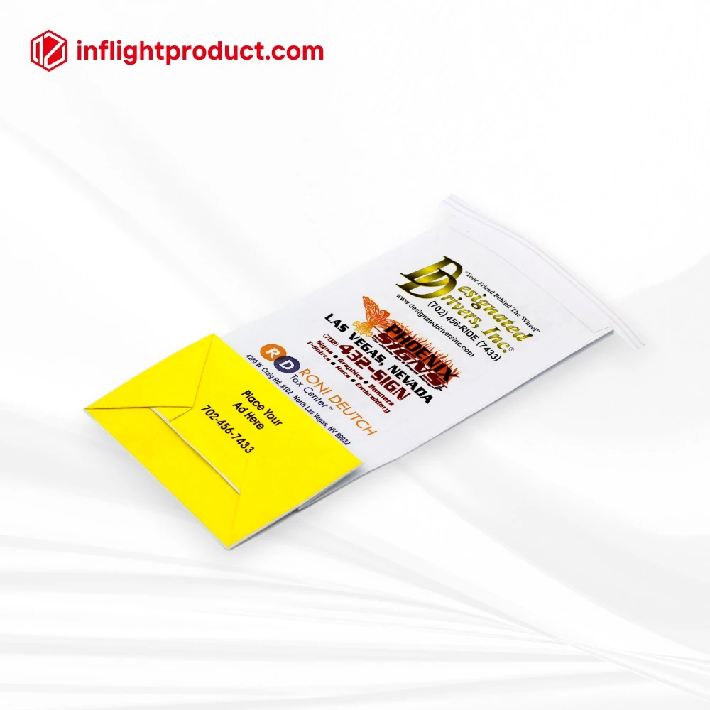 Custom air sickness bags with advertising area at bottom