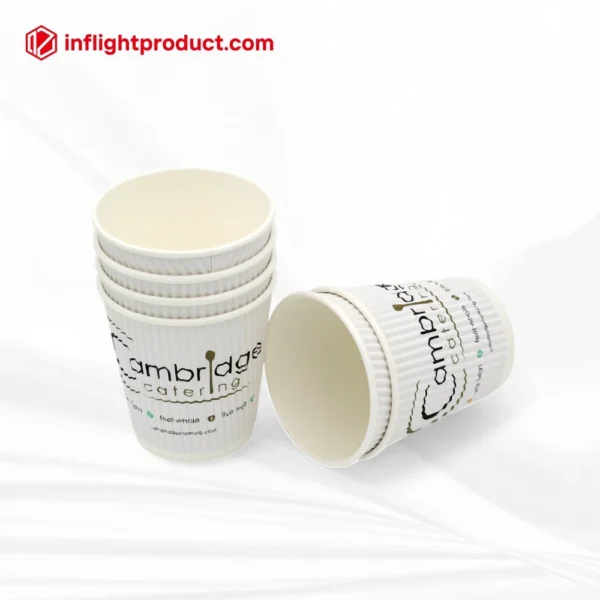 Disposable corrugated paper cups for airlines