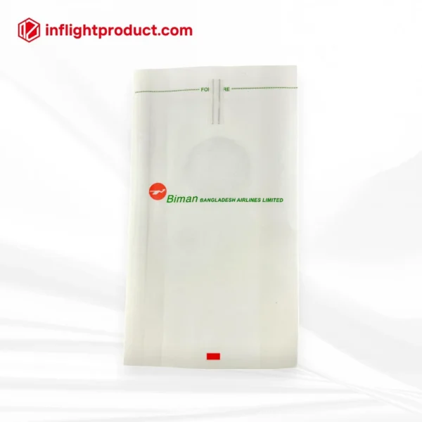 Disposable v bottom motion sickness bags with clip at back
