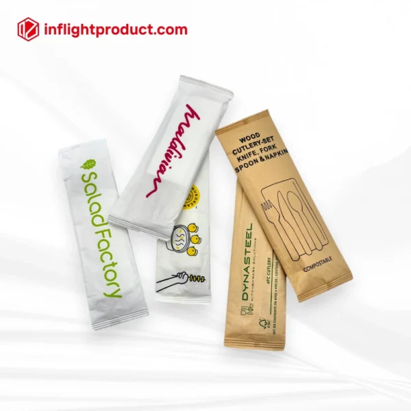 Custom disposable wooden cutlery set for airline