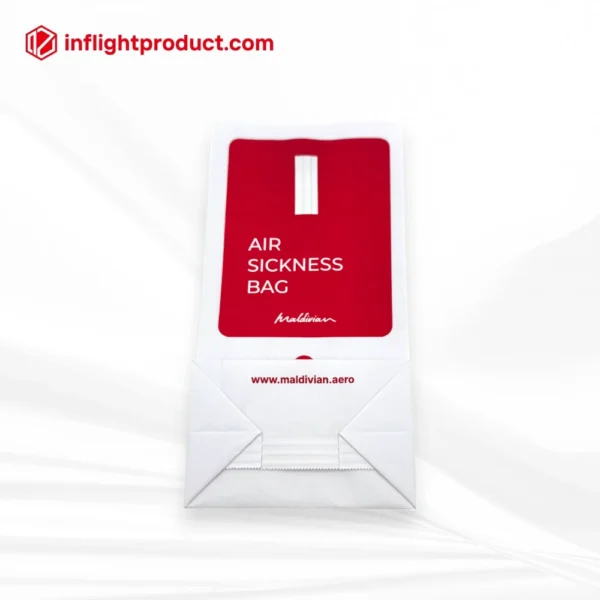Maldivian Airlines in-flight sickness bags by Shanghai Yiting
