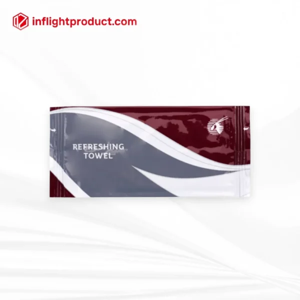 China airline wet tissues manufacturer for Qatar Airways refreshing towels