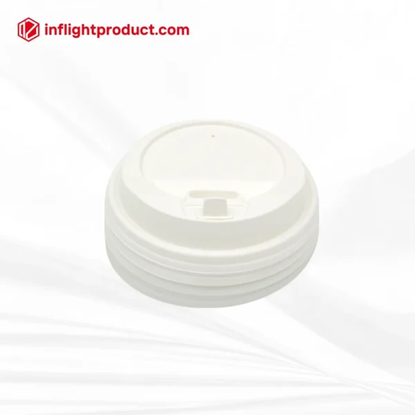 White plastic lid for disposable paper coffee cups