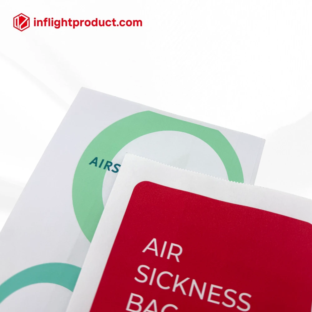 Air sickness bags with serrated edge