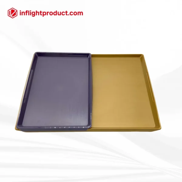 Custom color brushed airline tray for food service on board