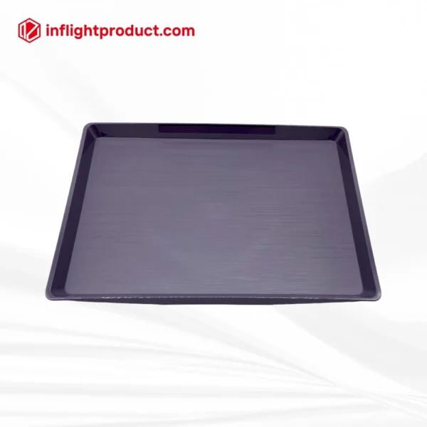 Food-grade ABS airline tray with brushed finish and bottom logo options