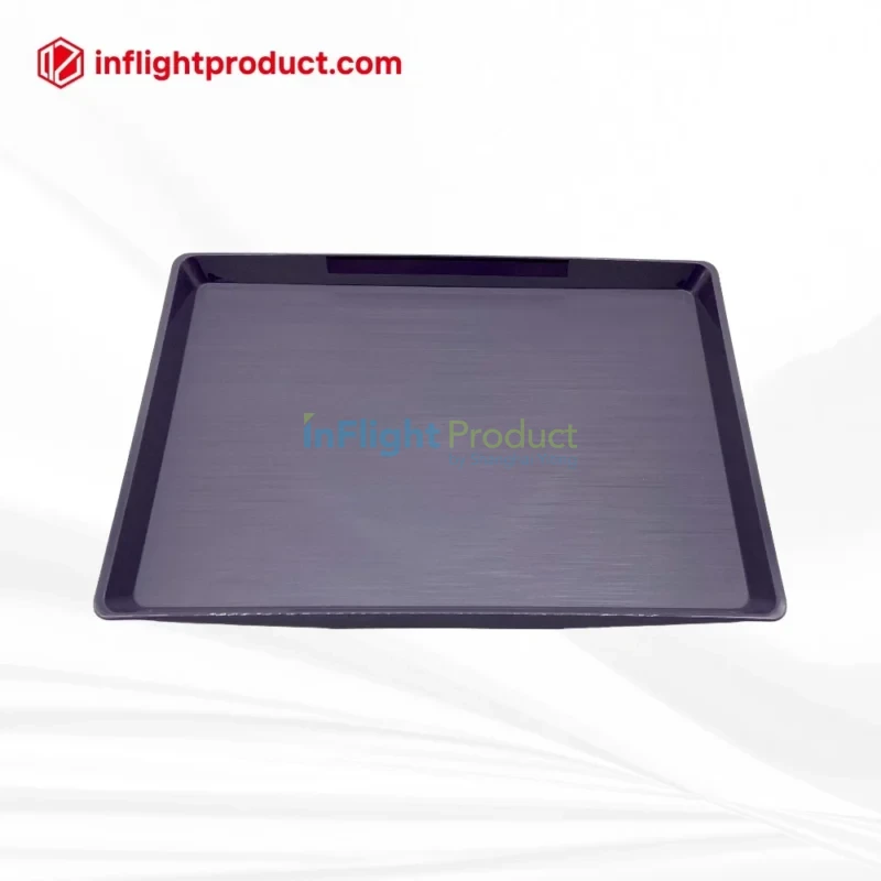 Food-grade ABS airline tray with brushed finish and bottom logo options