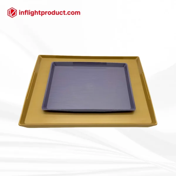 Brushed finish ABS meal tray available in full, half, and 2/3 sizes