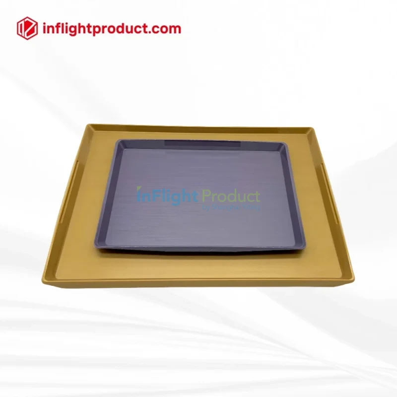 Brushed finish ABS meal tray available in full, half, and 2/3 sizes