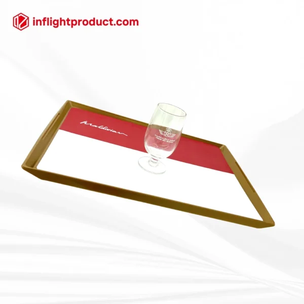 Elegant brushed ABS tray for inflight dining service