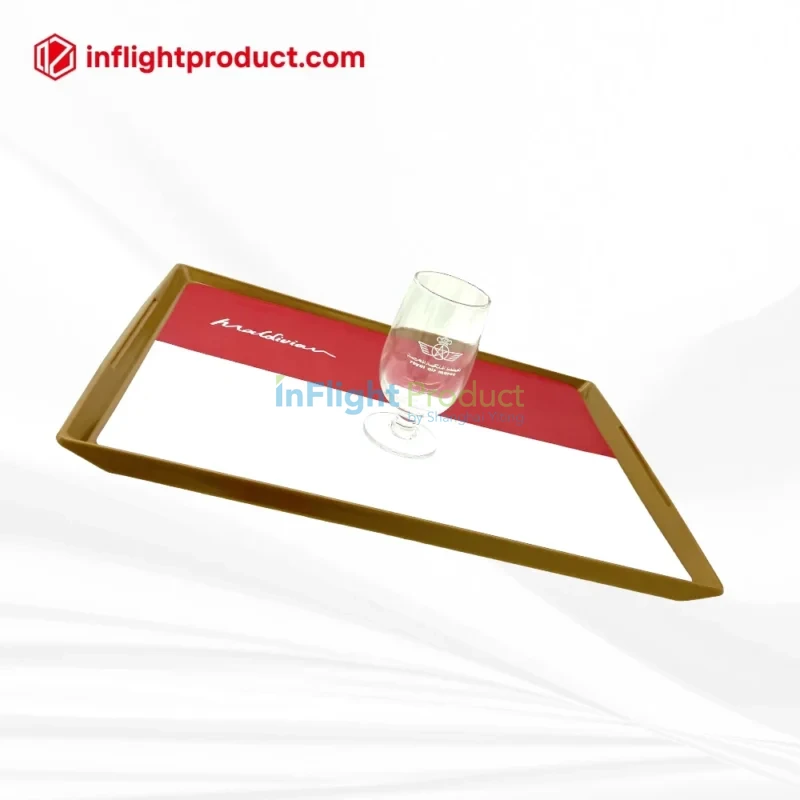 Elegant brushed ABS tray for inflight dining service