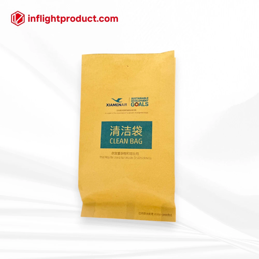 Xiamen Air eco-friendly airline air sickness bag made from bamboo pulp