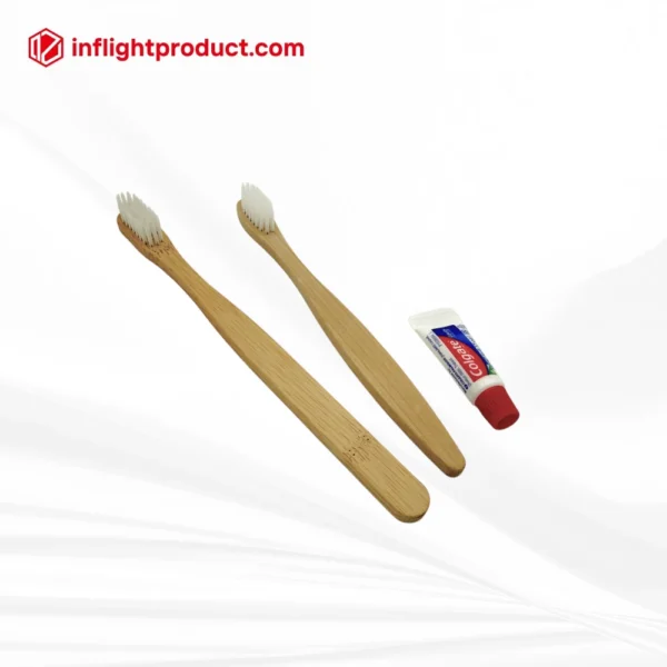 Bamboo short handle inflight toothbrush for amenity kit