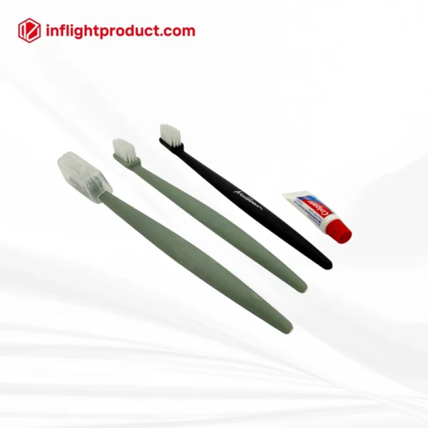 Sustainable eco-friendly airline toothbrushes made of wheat-plastic or corn-plastic