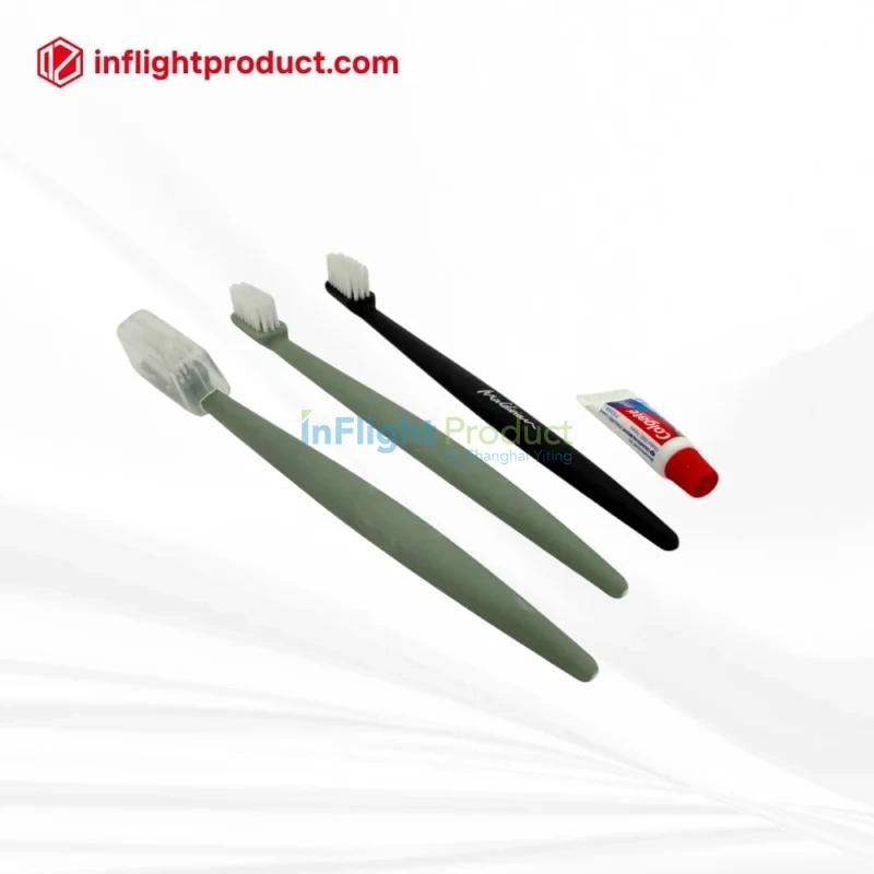 Sustainable eco-friendly airline toothbrushes made of wheat-plastic or corn-plastic
