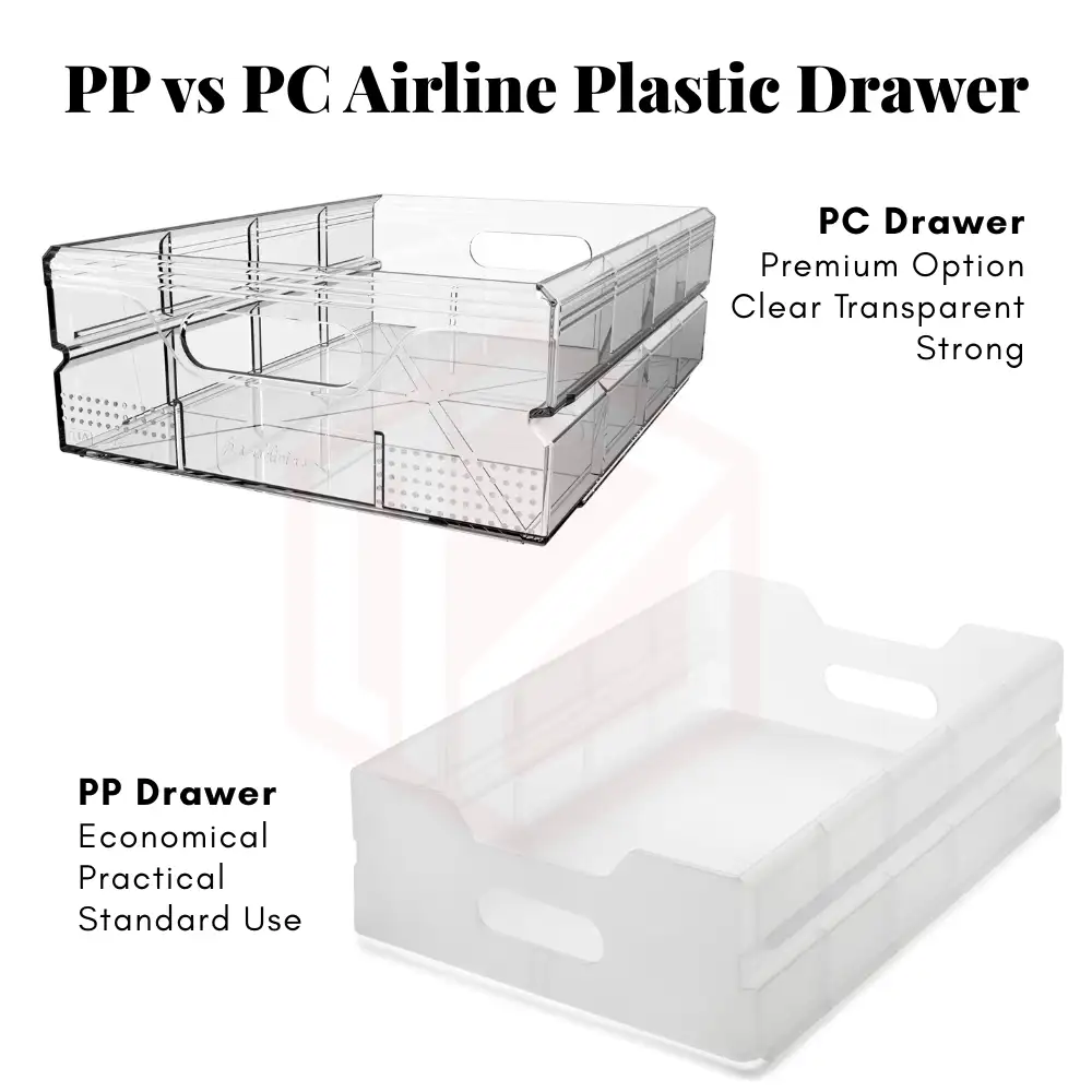 PP vs PC airline plastic drawer comparison