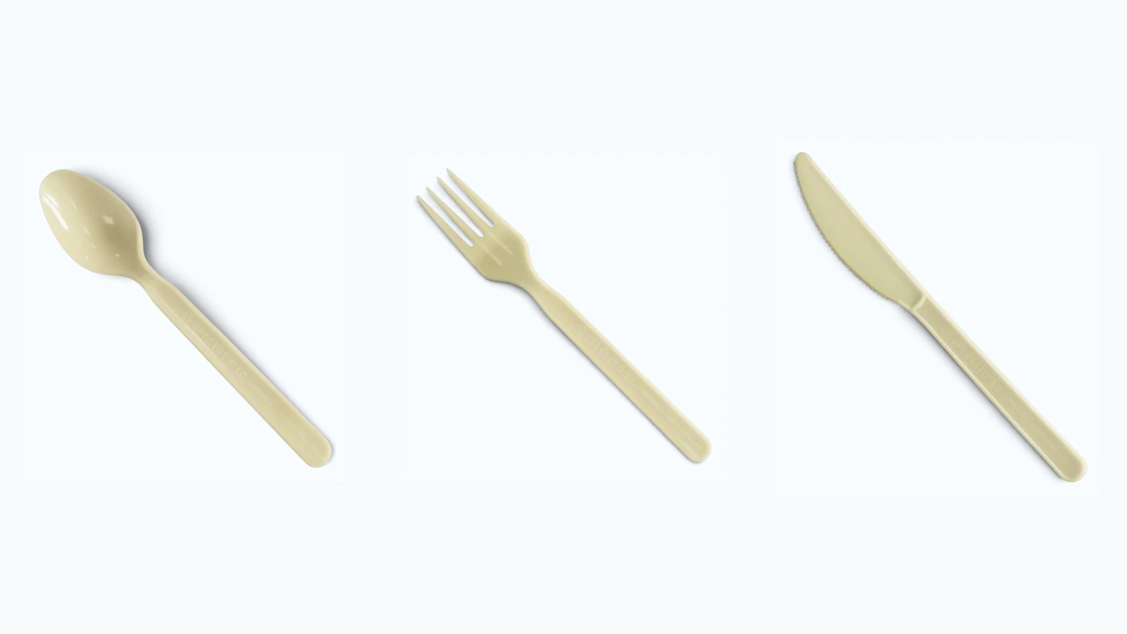 Custom PHB biodegradable cutlery for airline catering and foodservice