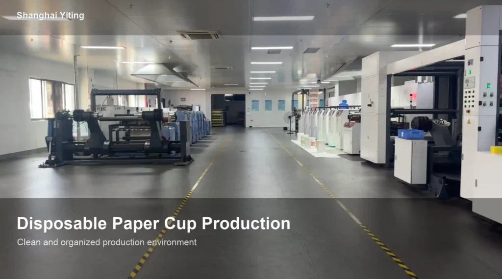 Disposable paper cup factory for airline catering at Shanghai Yiting