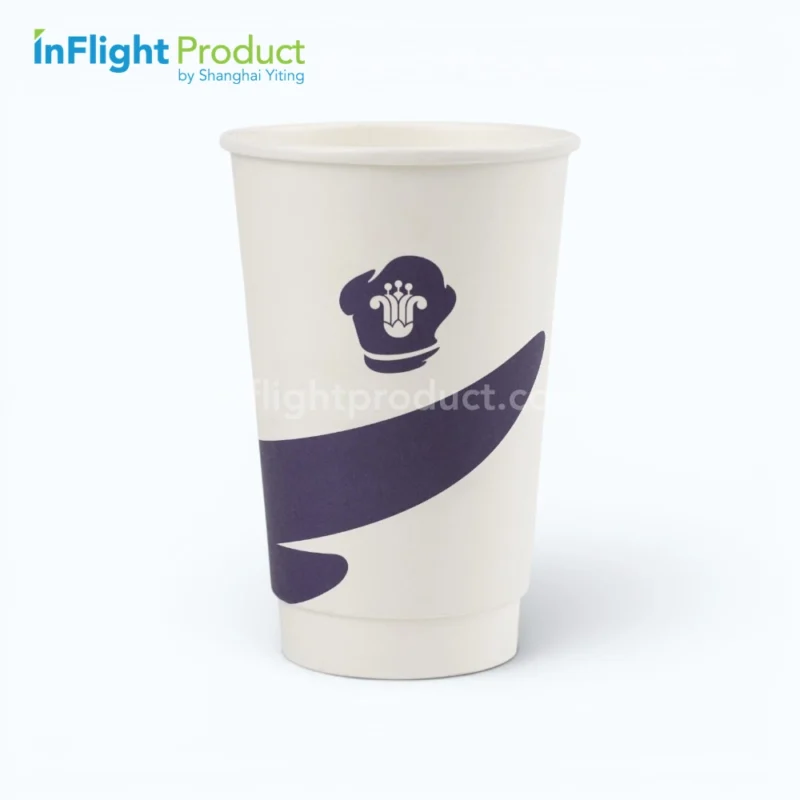 Custom printed blue airline double wall paper cup