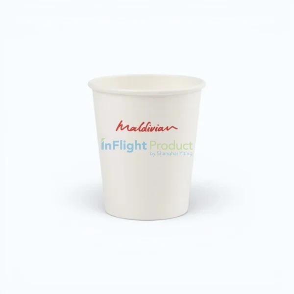 Custom printed 7 oz Maldivian airline single wall extra thick paper cup
