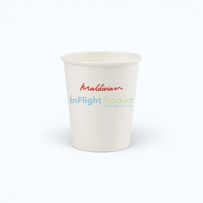 7oz-maldivian-airlines-paper-cup Custom printed 7 oz Maldivian airline single wall extra thick paper cup